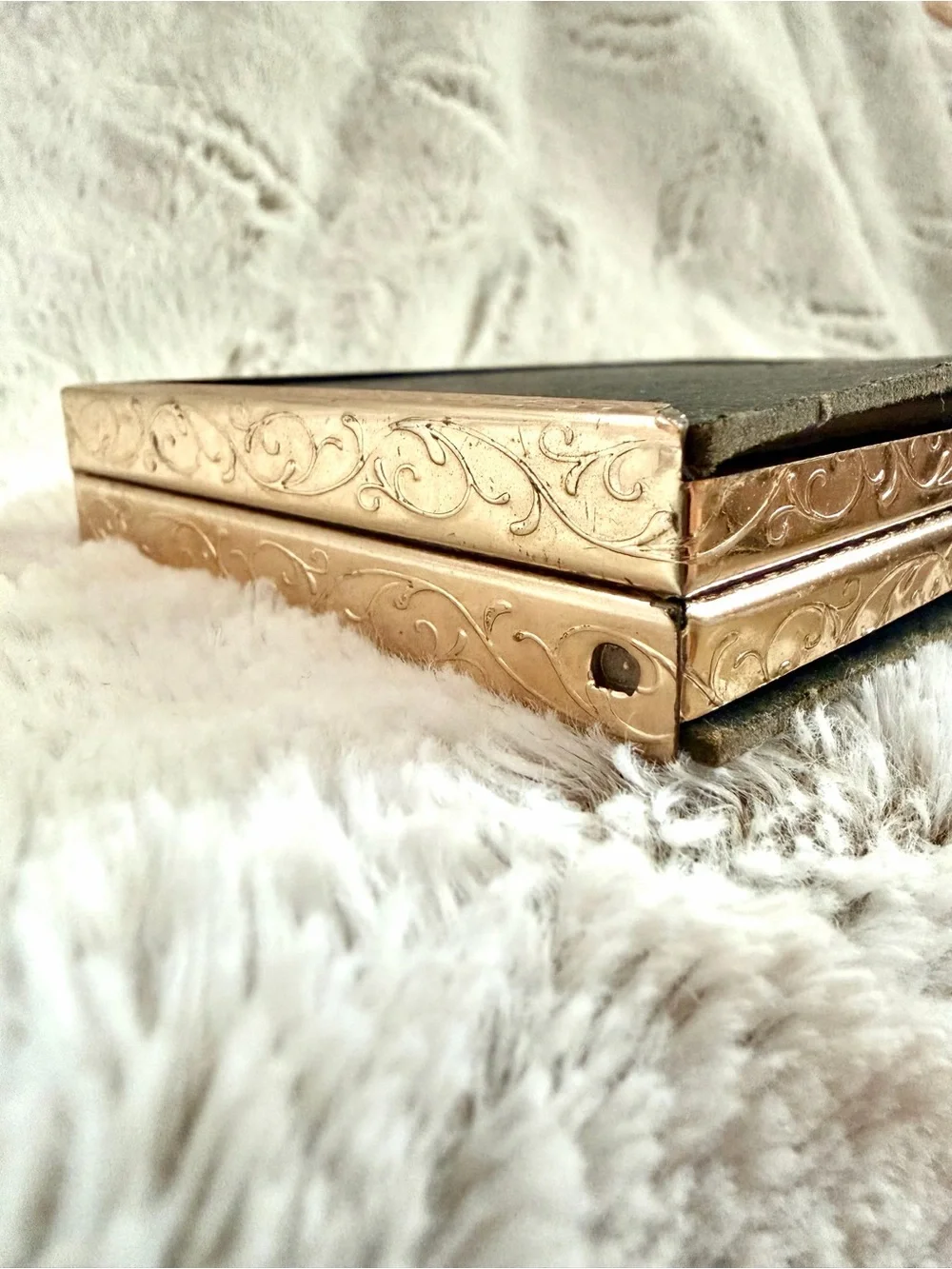 Double Hinged Gold Tone Picture Frame - Foldable Tabletop Frame
